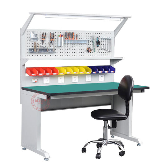 Metal Work Bench Medium Heavy Duty Workbench Esd Benches Cell Phone Repair Workstation With Light